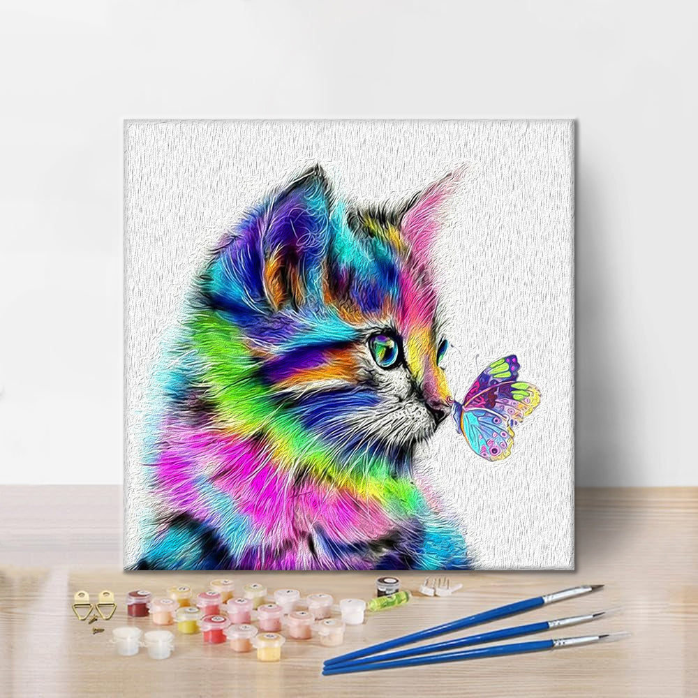 Gatos y mariposas – Pintar por números