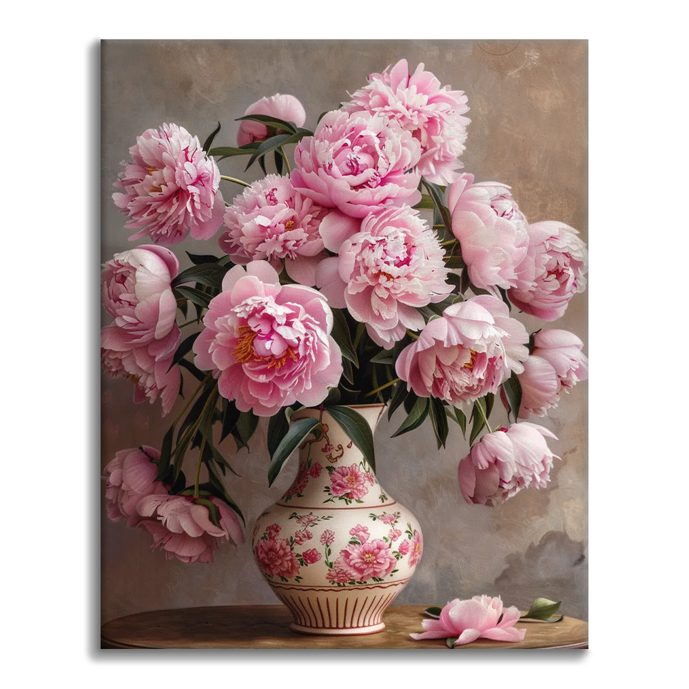Pfingstrose: Dekoratives Motiv – Malen nach Zahlen – Cheerful painting®(DE)