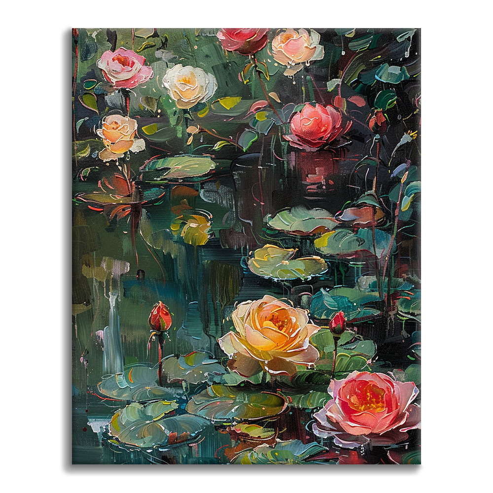 Rozen en waterlelies - schilderen op nummer