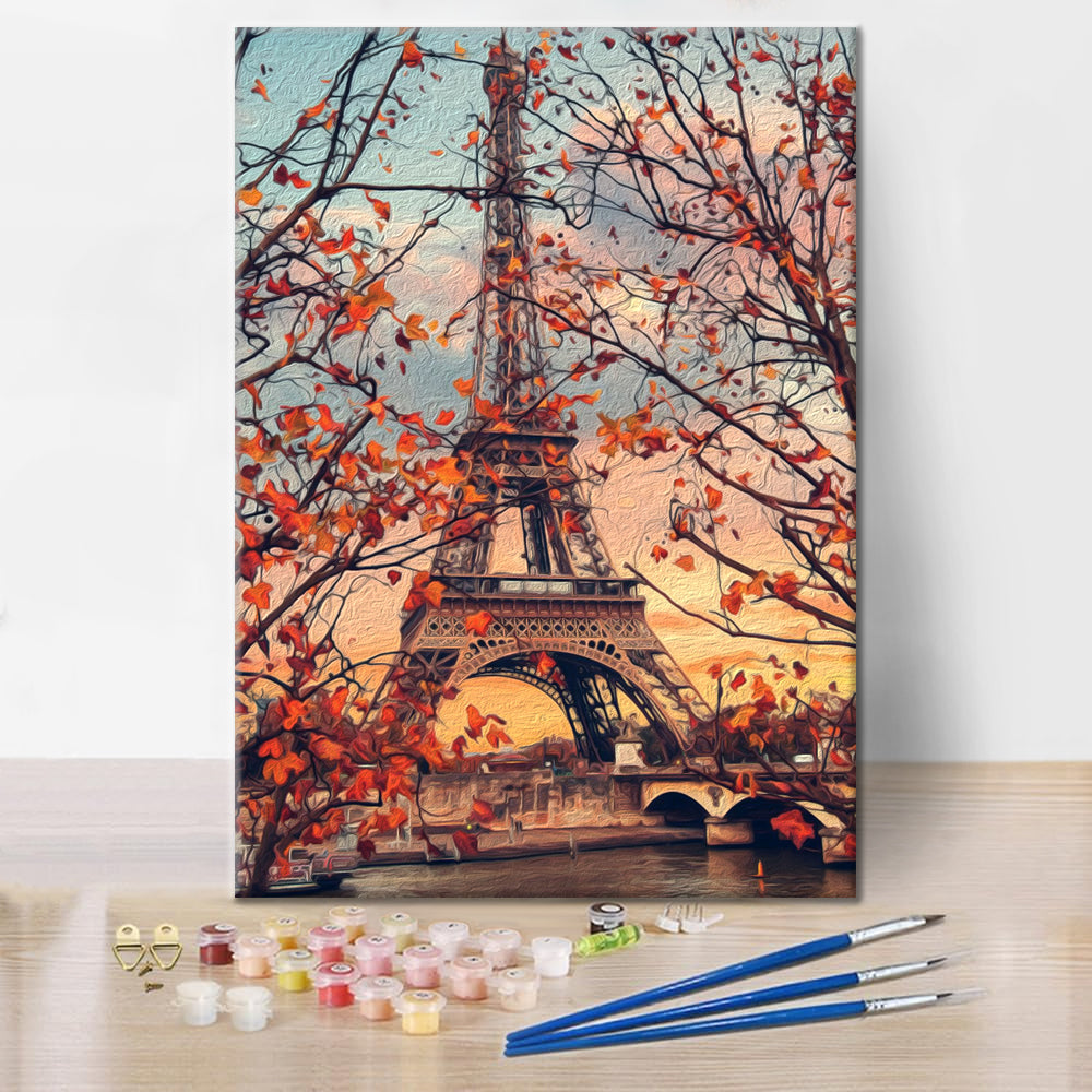 Hojas de otoño de París – pintar por números