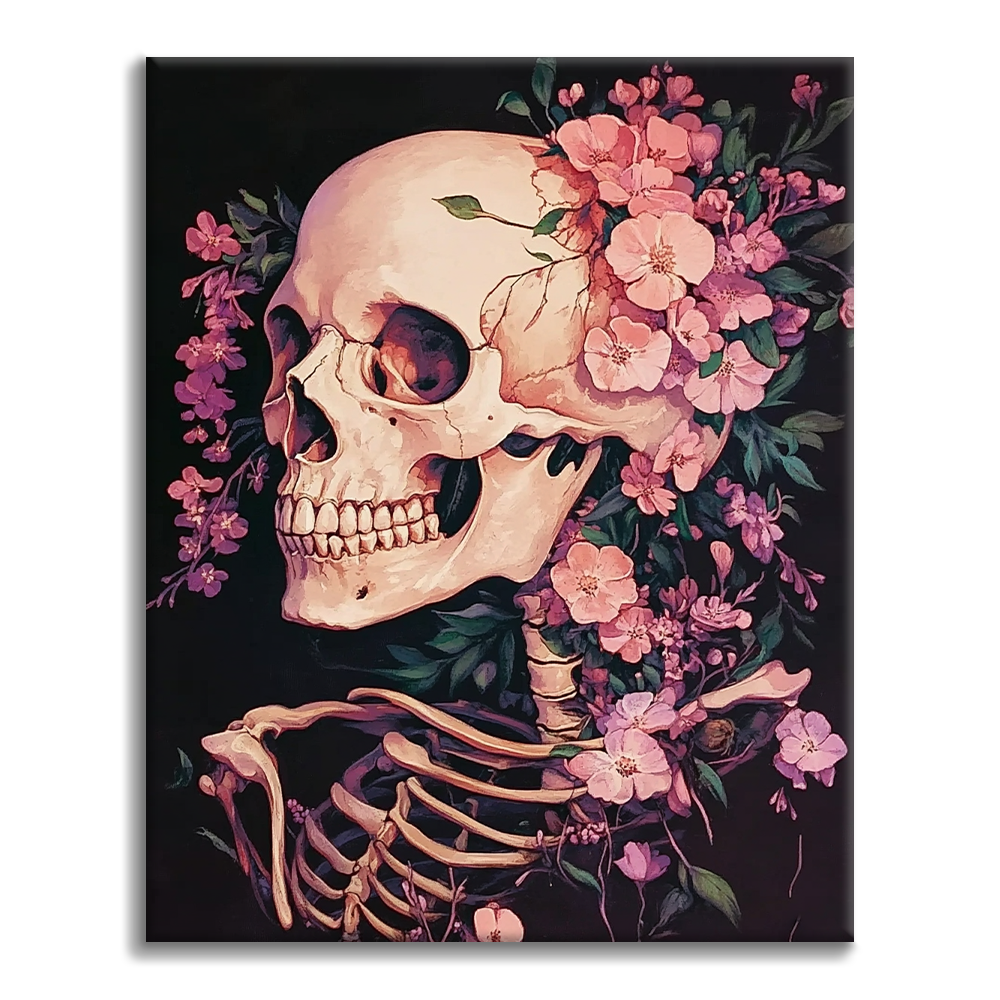 Calavera de flores – Pintar por números