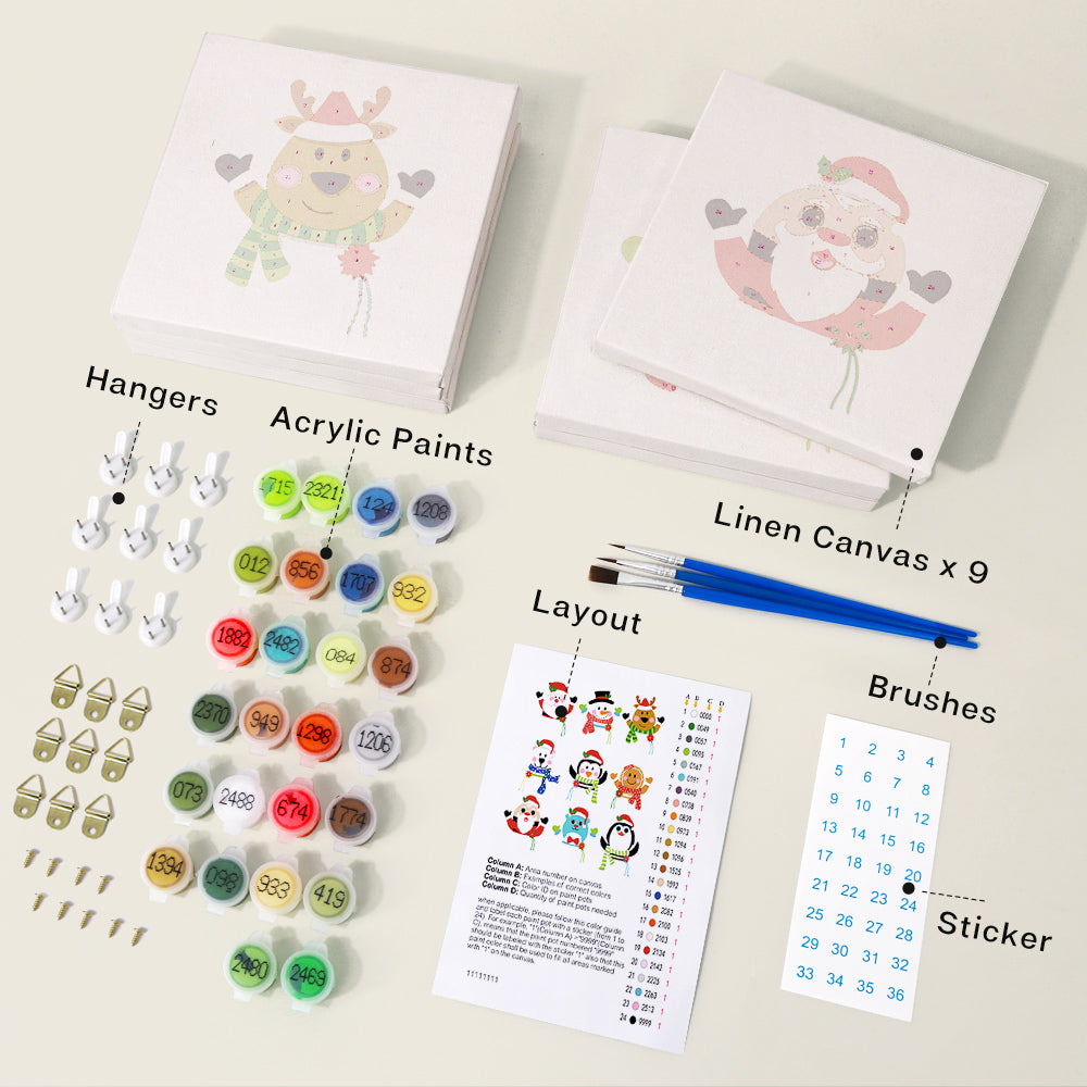 Animales navideños – pintar por números
