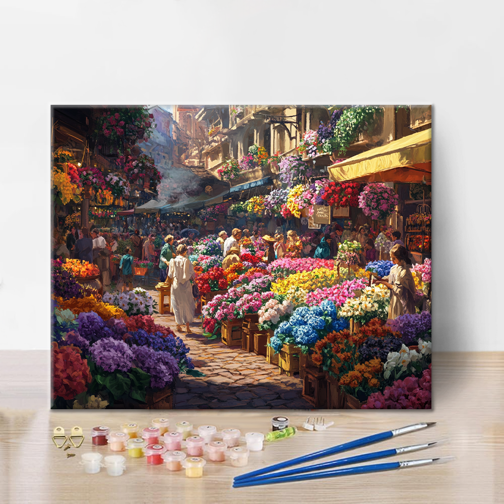 Mercado de flores – pintar por números