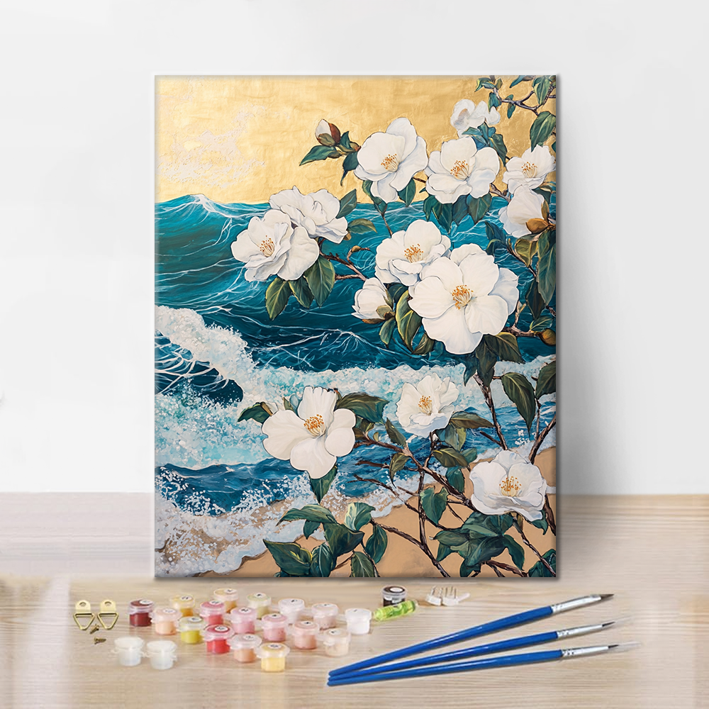 Peonías junto al mar – pintar por números