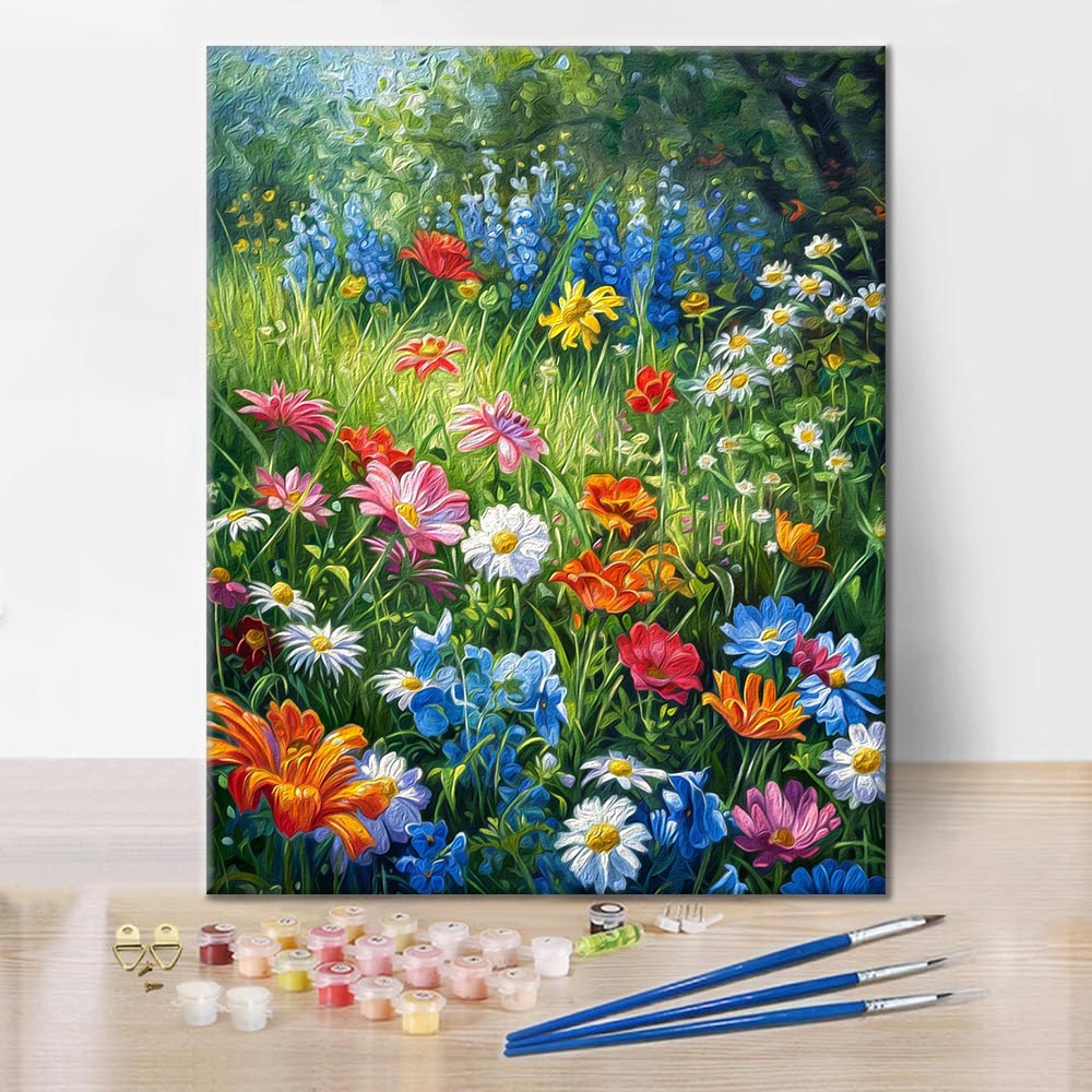 Flores silvestres al costado de la carretera – pintar por números
