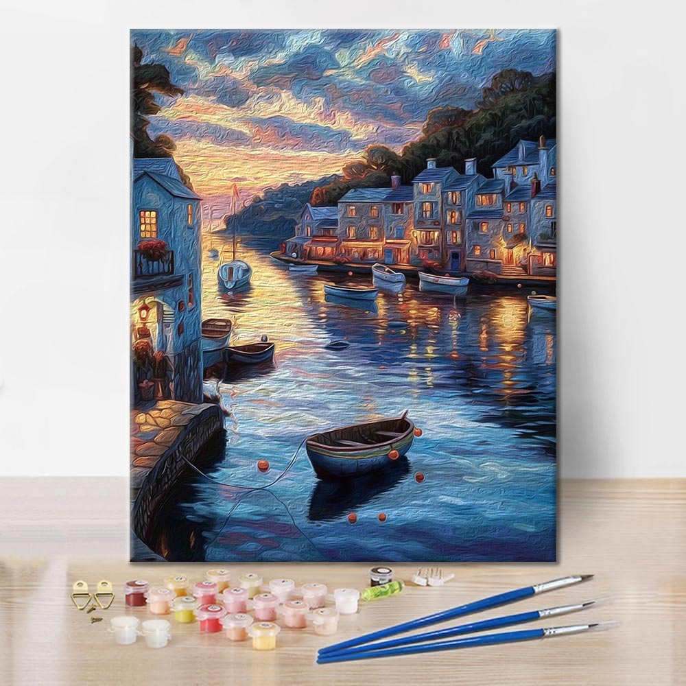 Ciudad al atardecer – Pintar por números