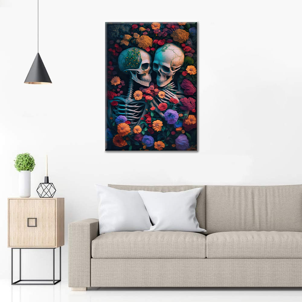 Esqueleto Mar de Flores - Pintura por Números