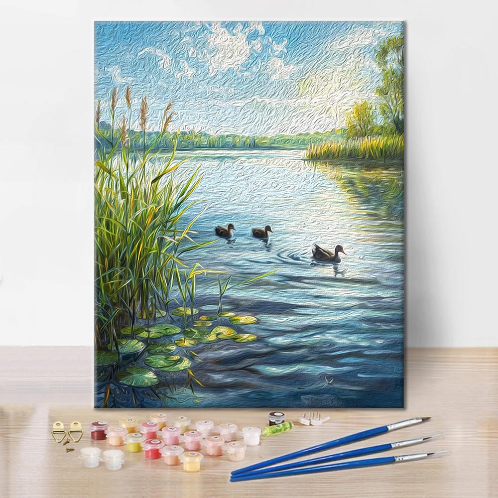 Blauwgroen – Schilderen op nummer