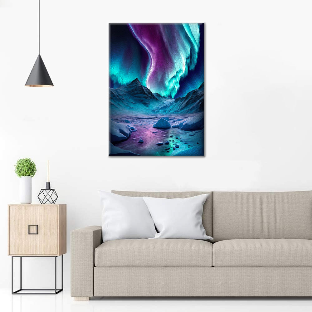 Aurora boreal azul – Pintura por números