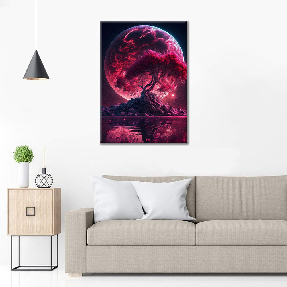 Árboles a la luz de la luna - Pintar por números