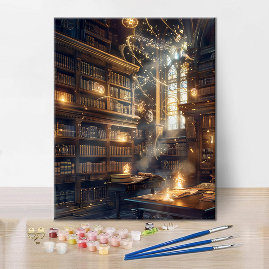 Magische Bibliothek – Malen nach Zahlen