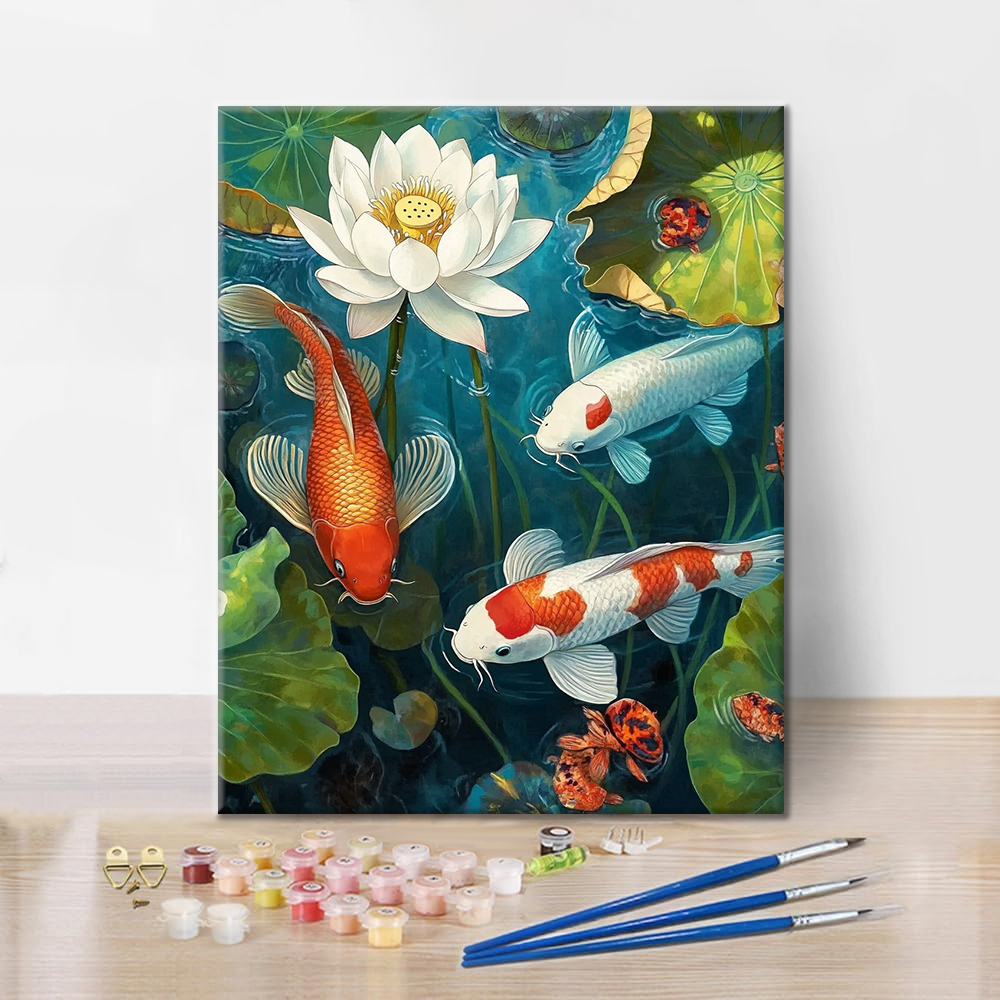 Koi en el estanque – pintar por números