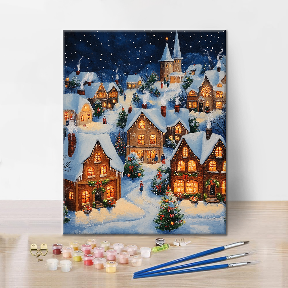 Kerstdorp – Schilderen op nummer