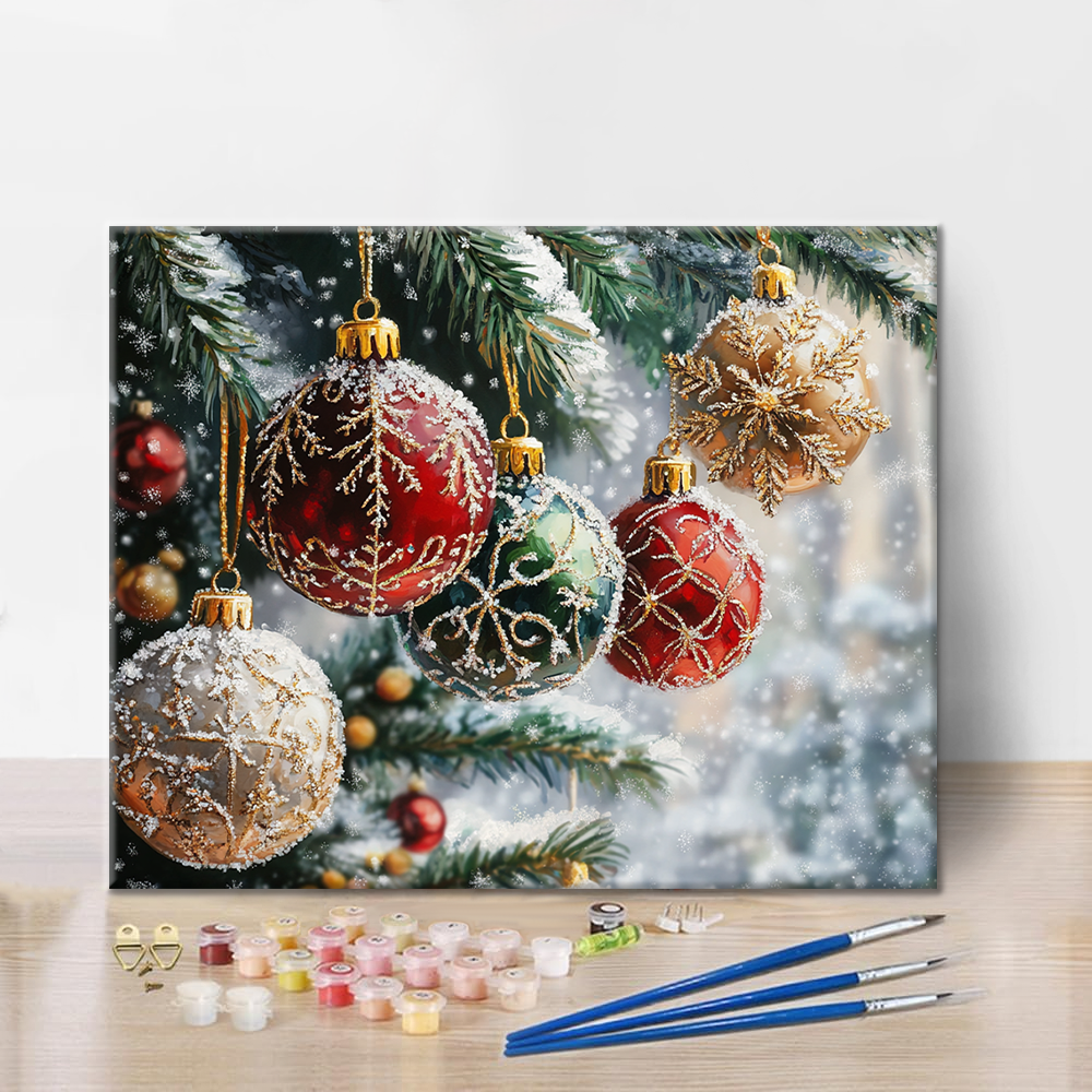 Kerstballen – schilderen op nummer
