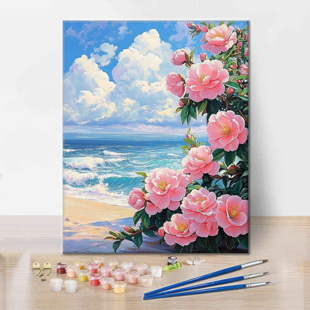 Camellia aan zee – Schilderen op nummer