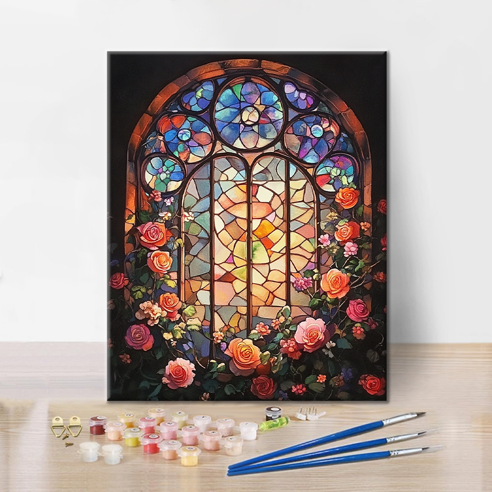 Ventana florida – Pintar por números