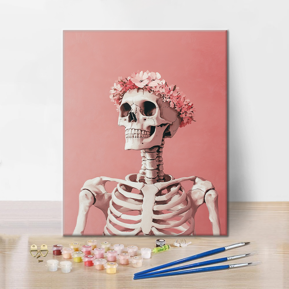 Flor y calavera – pintar por números