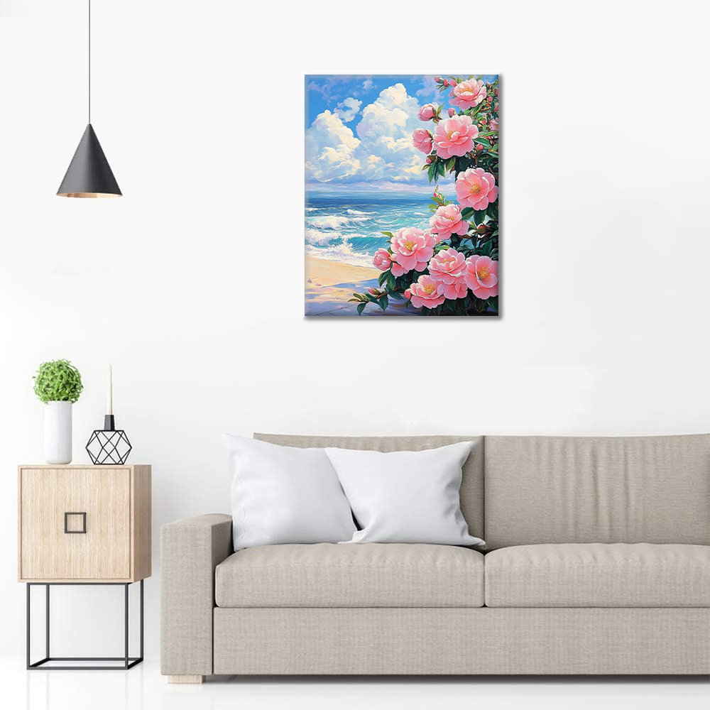 Camellia aan zee – Schilderen op nummer