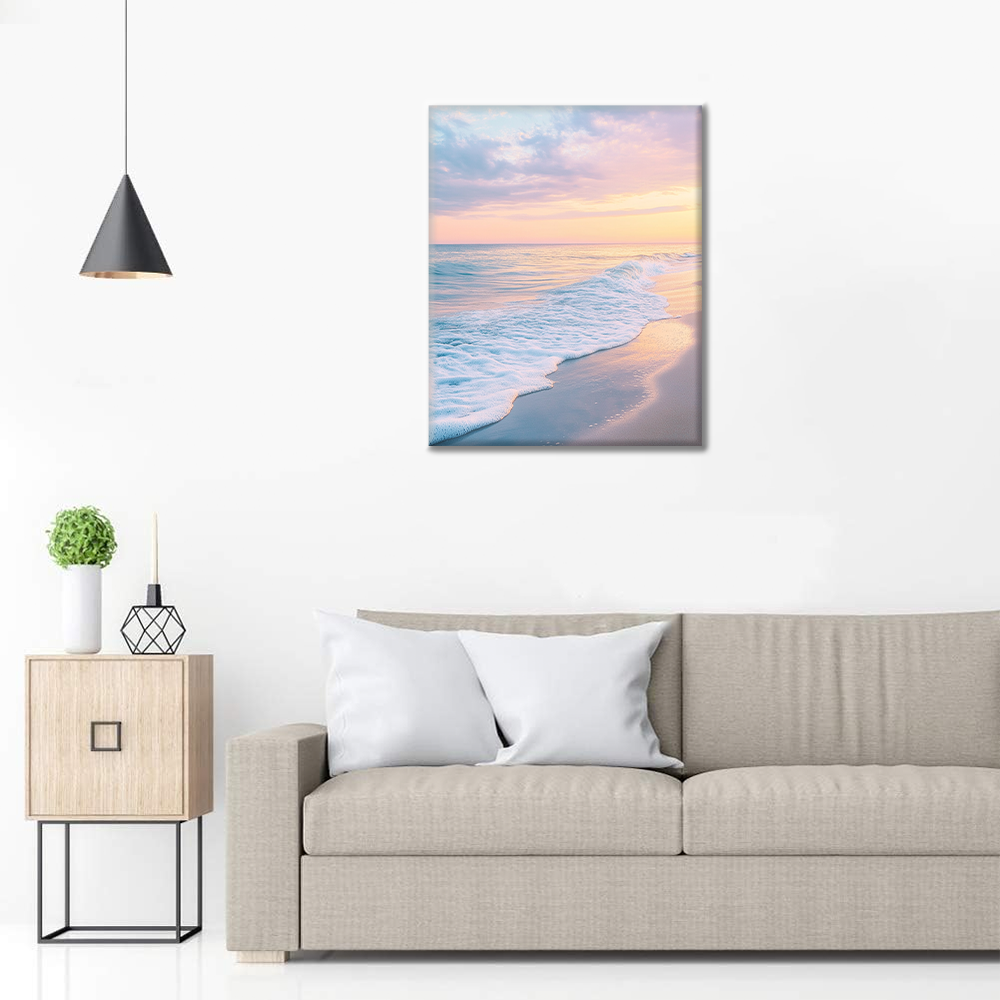 Playa tranquila al amanecer - pintar por números