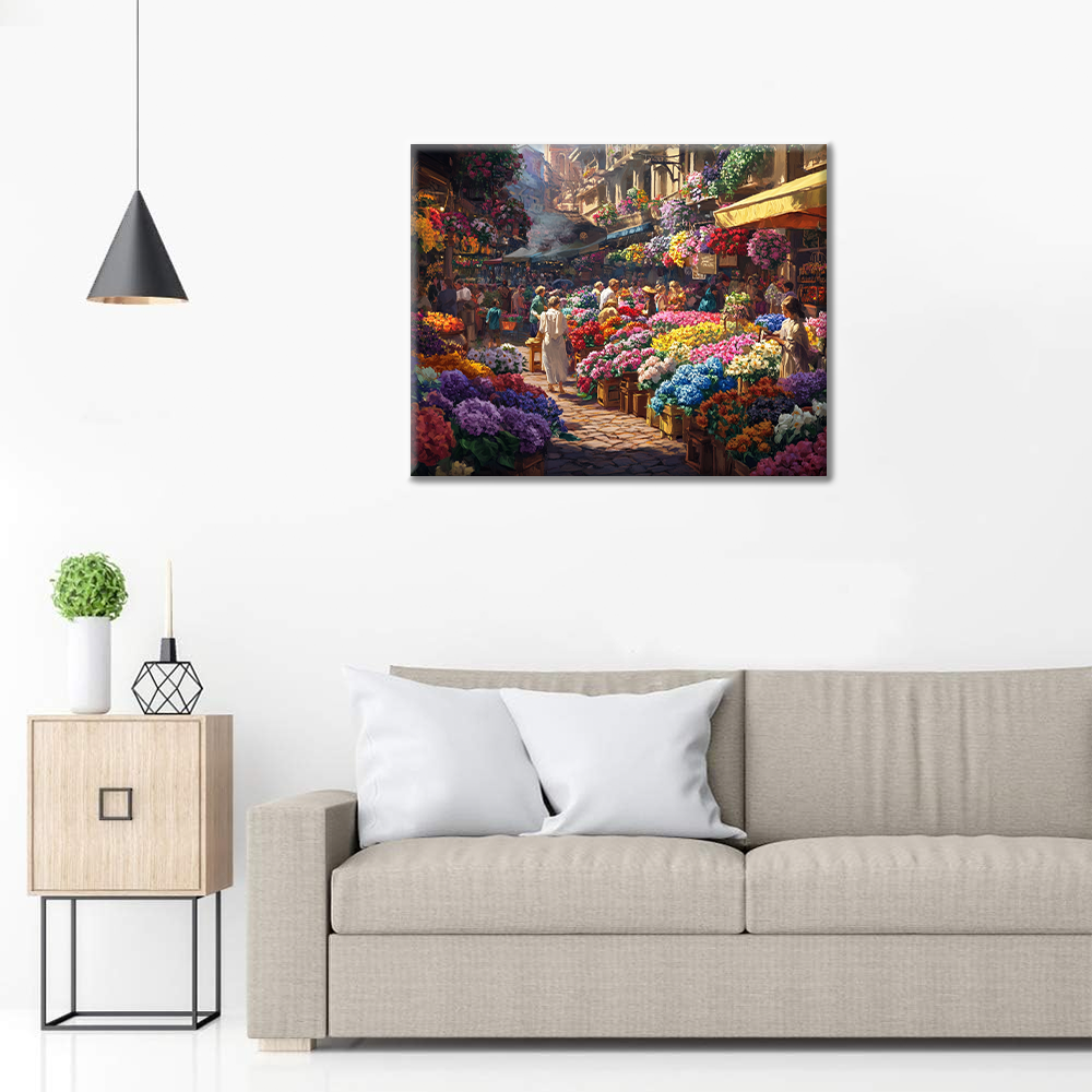 Mercado de flores – pintar por números