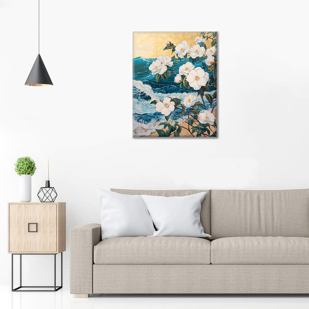 Peonías junto al mar – pintar por números