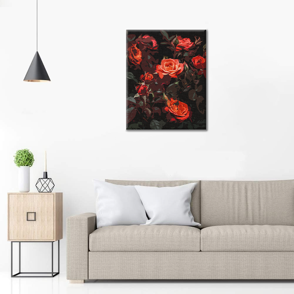 Crimson Elegance – Schilderen op nummer