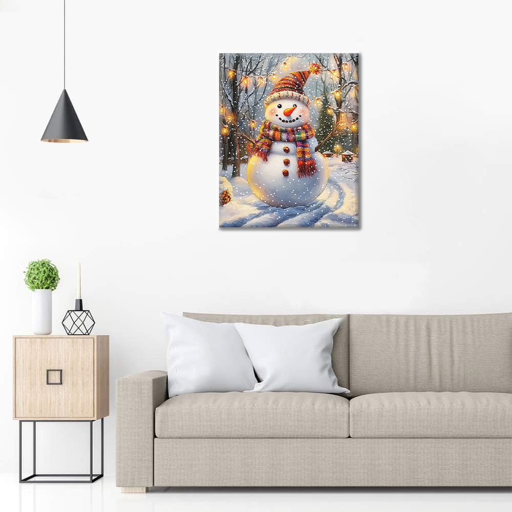 Festlicher Schneemann – Malen nach Zahlen