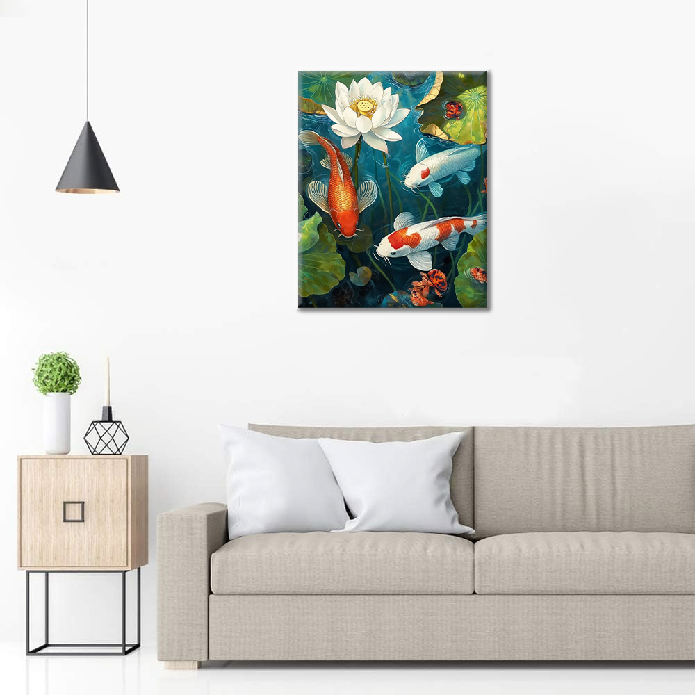 Koi en el estanque – pintar por números