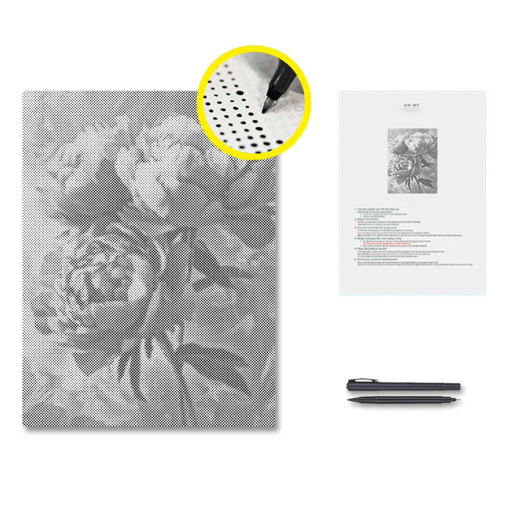 Rosa Pfingstrose – Punktmalerei