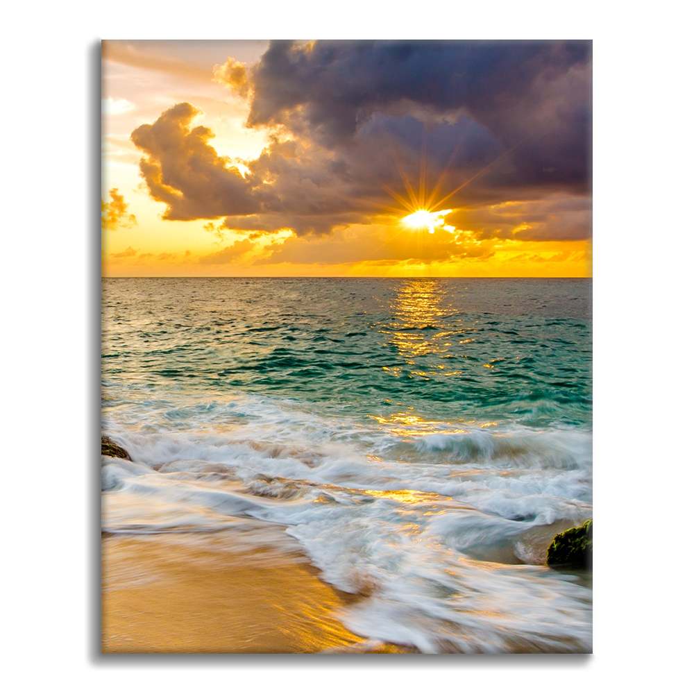 Colorida playa Atardecer Naturaleza - Pintura por números