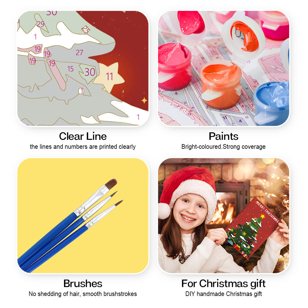 Kerstkaart III – Schilderen op nummer