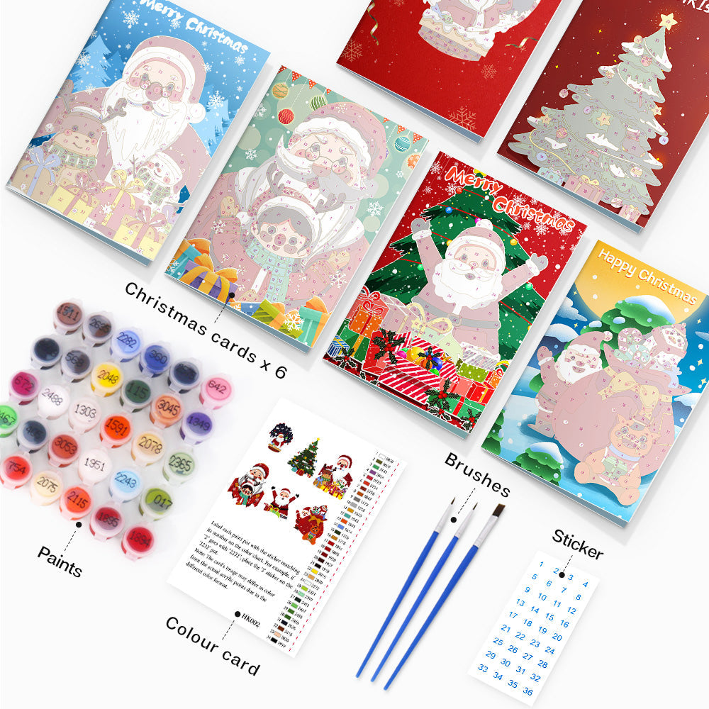 Kerstkaart III – Schilderen op nummer