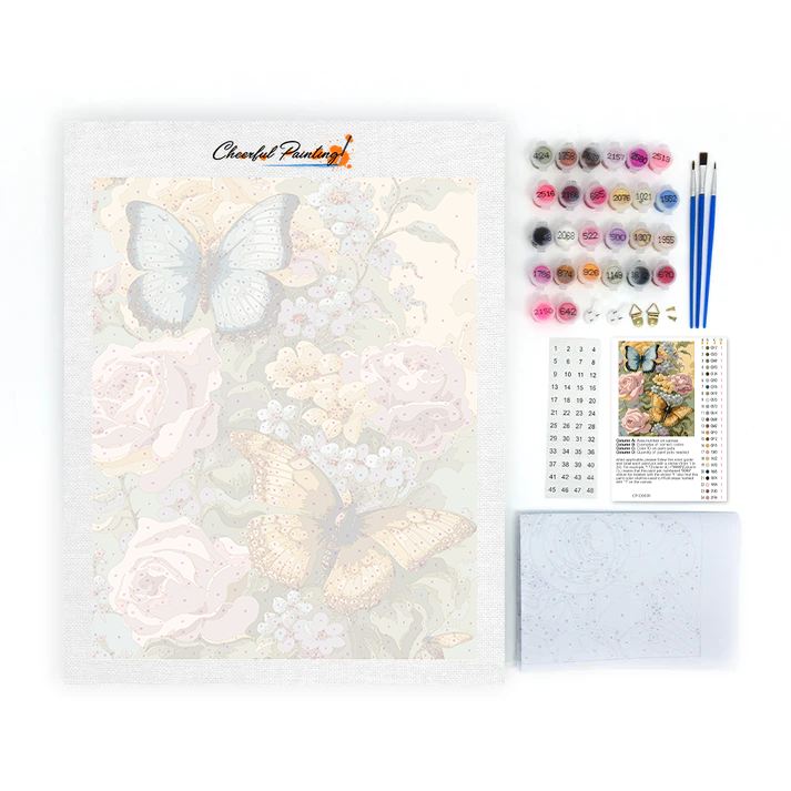 Flores Mariposas - Pintura por números