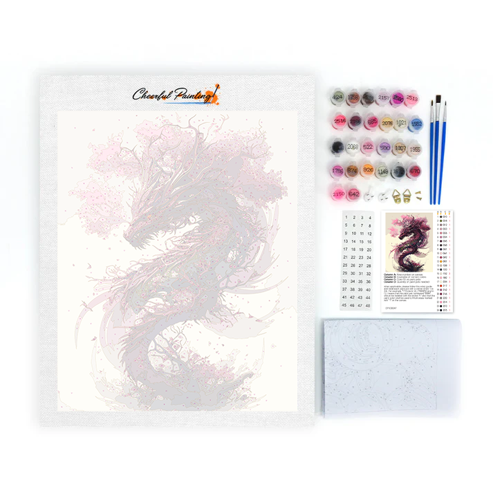 Dragón Sakura - Pintar por números