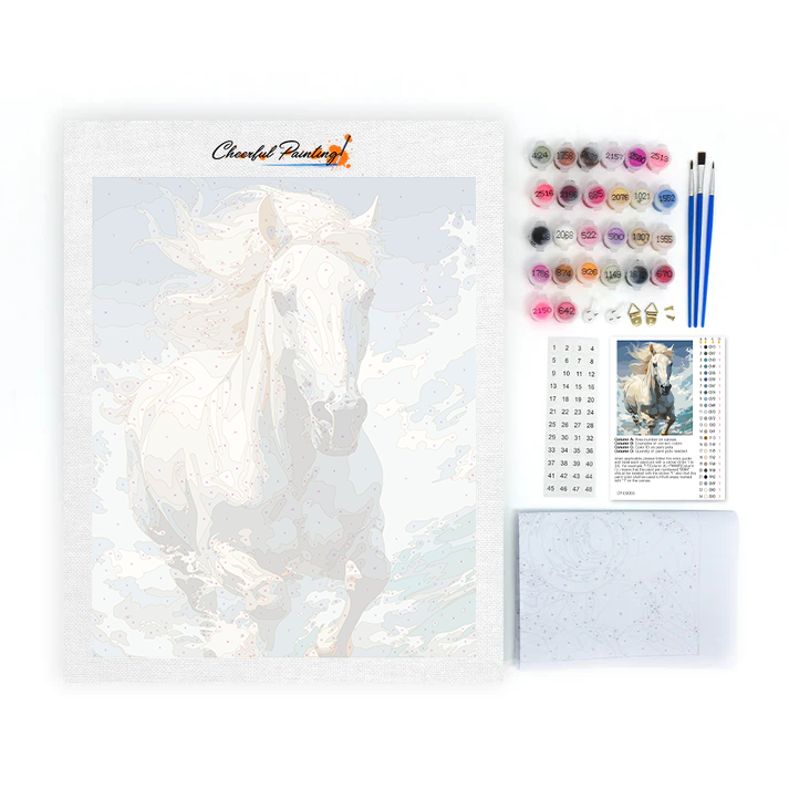 Majestuosa carrera de caballos – Pintar por números