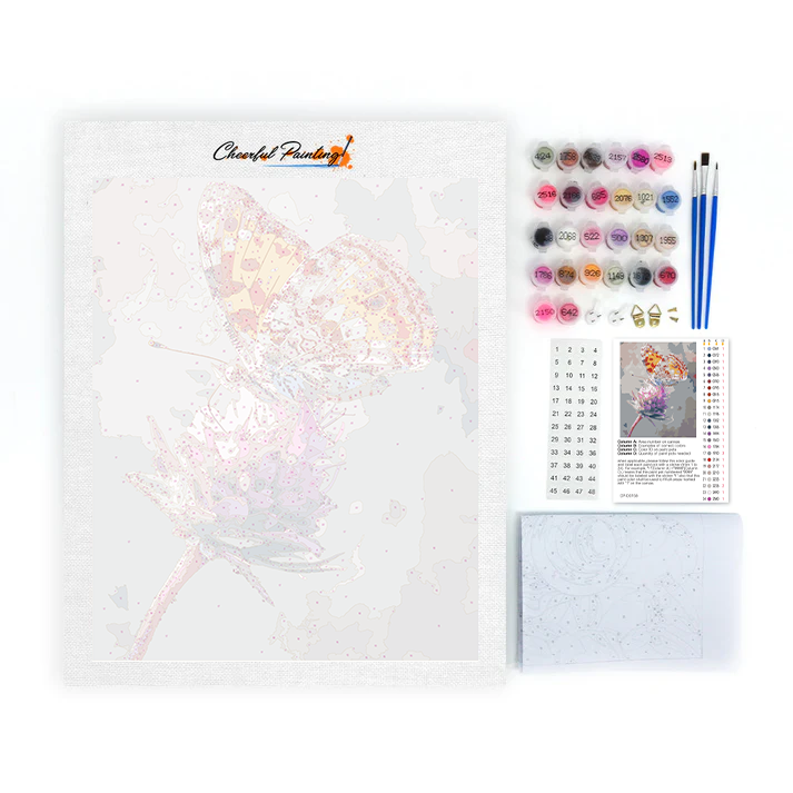 Mariposa con gotas de rocío – pintar por números