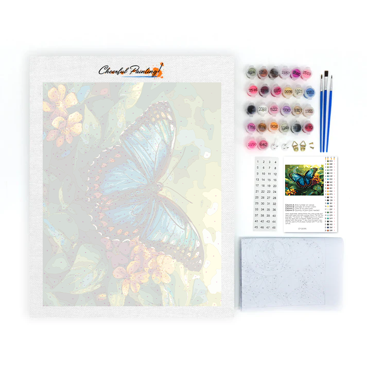 Blauer Schmetterling – Malen nach Zahlen
