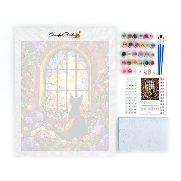 Flores y gatos – pintar por números