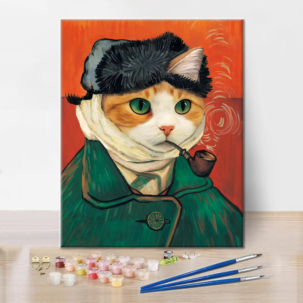 Selbstporträt einer Katze - Malen nach Zahlen