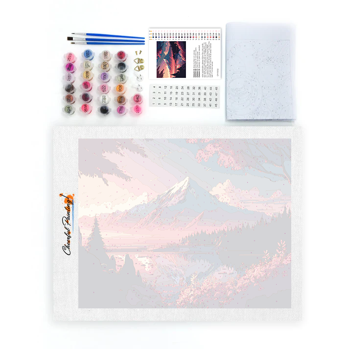 Cordillera al atardecer - pintar por números