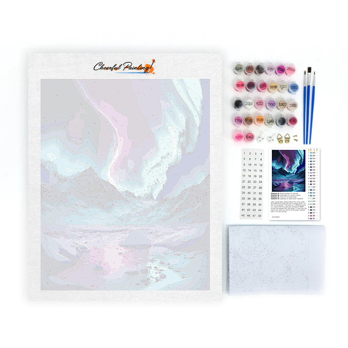 Aurora boreal azul – Pintura por números