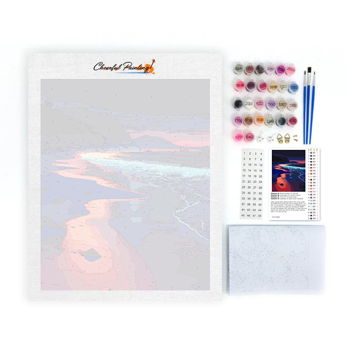 Playa colorida y luminosa – pintar por números