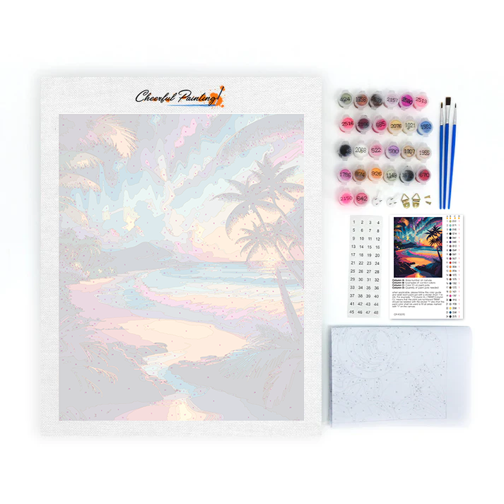 Synthwave Beach – Malen nach Zahlen