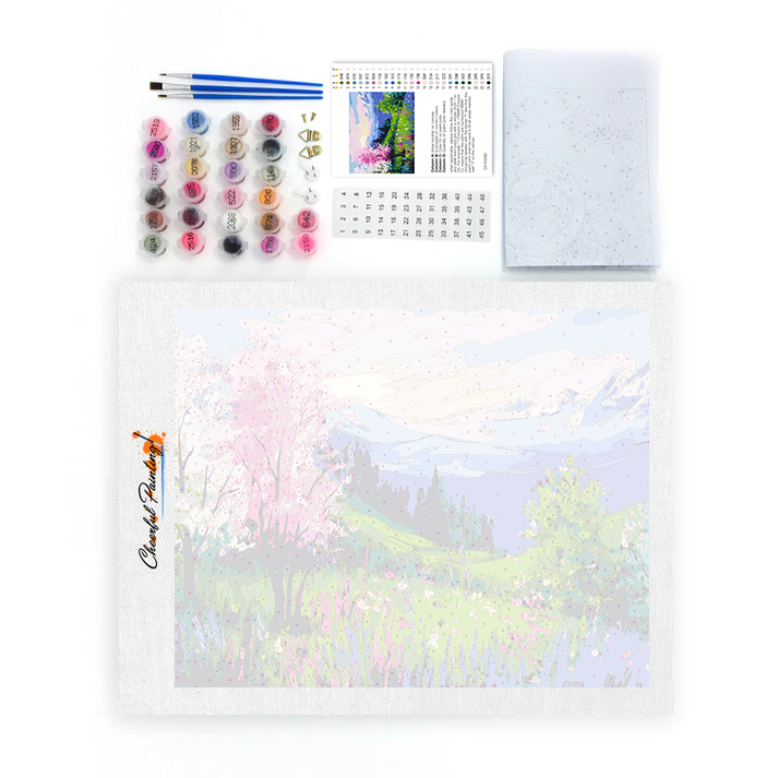 Primavera en los Alpes - pintar por números