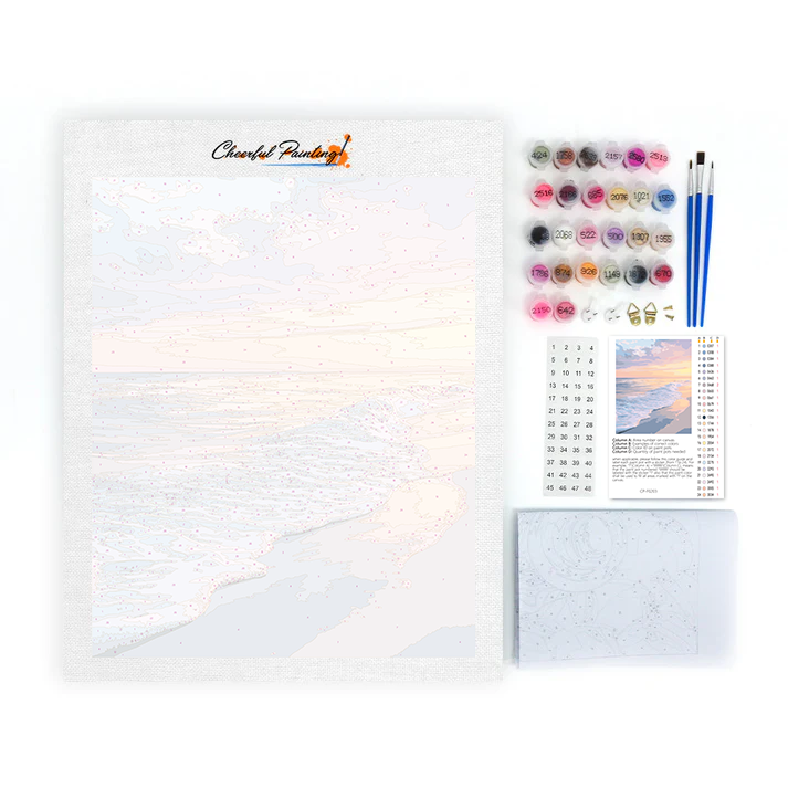 Playa tranquila al amanecer - pintar por números