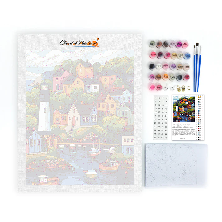 Pueblo colorido – pintar por números