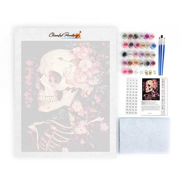 Calavera de flores – Pintar por números