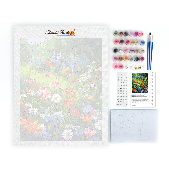 Flores silvestres al costado de la carretera – pintar por números