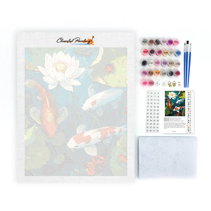 Koi en el estanque – pintar por números