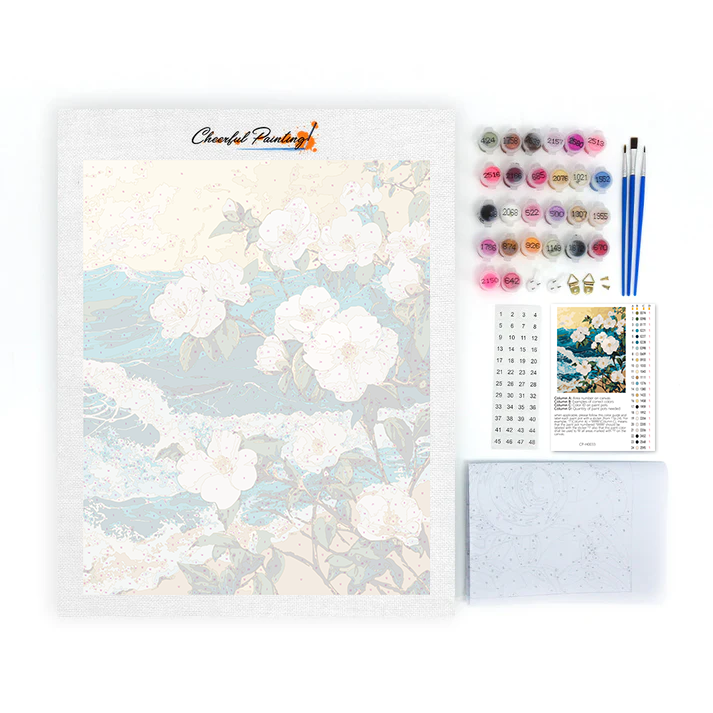 Peonías junto al mar – pintar por números